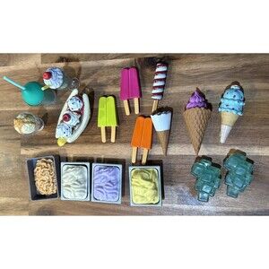 Lot Of 17 Pieces - Sweet Stop Ice Cream Truck Our Generation Play Dessert Food